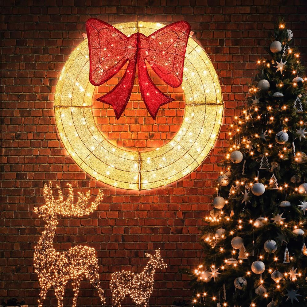48 Inch Pre-Lit Christmas Wrea – обзор и цена Christmas Lights Outdoor