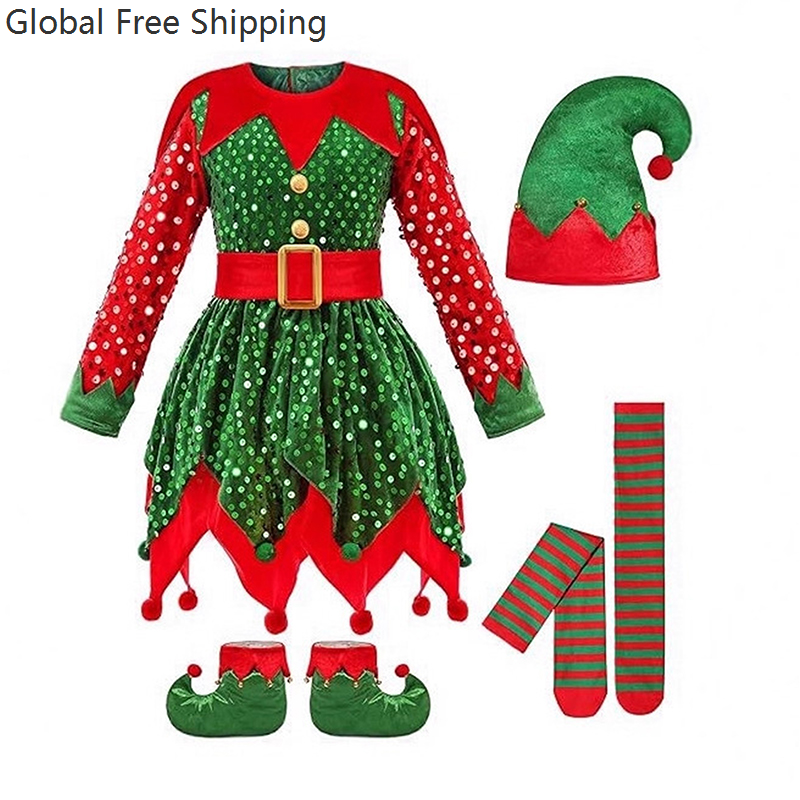 Girls Christmas Costume Set Sa – обзор и цена Elf Costume Christmas