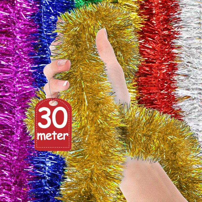 1.5/30M Long Bold Thicked Stri – обзор и цена Tinsel Garland Decoration