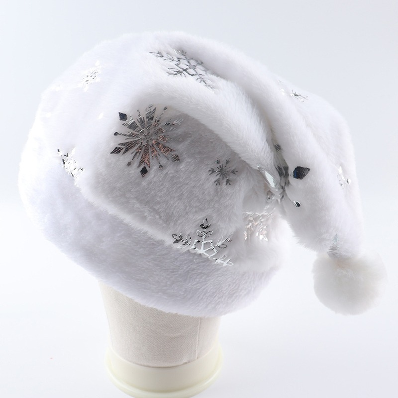 White Plush Christmas Hat Gold – обзор и цена Santa Hat Plush