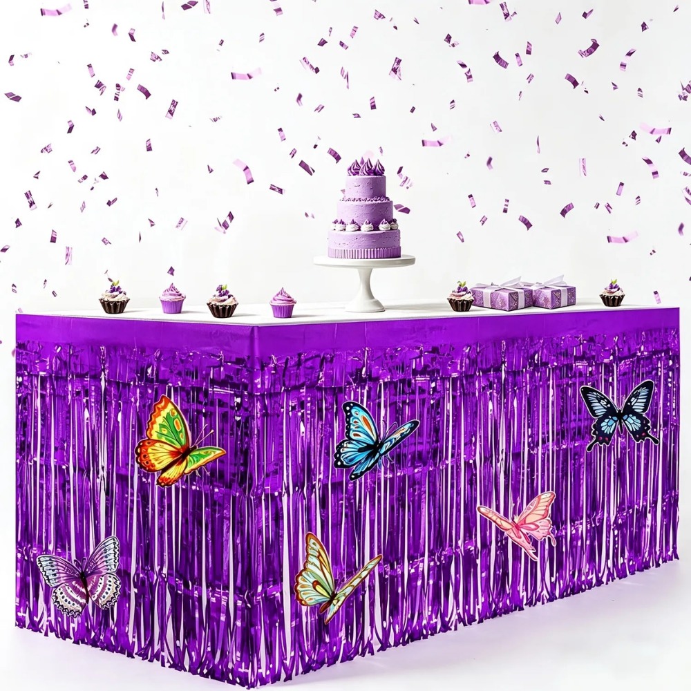 7Pcs Purple Metallic Foil Tabl – обзор и цена Christmas Table Runner