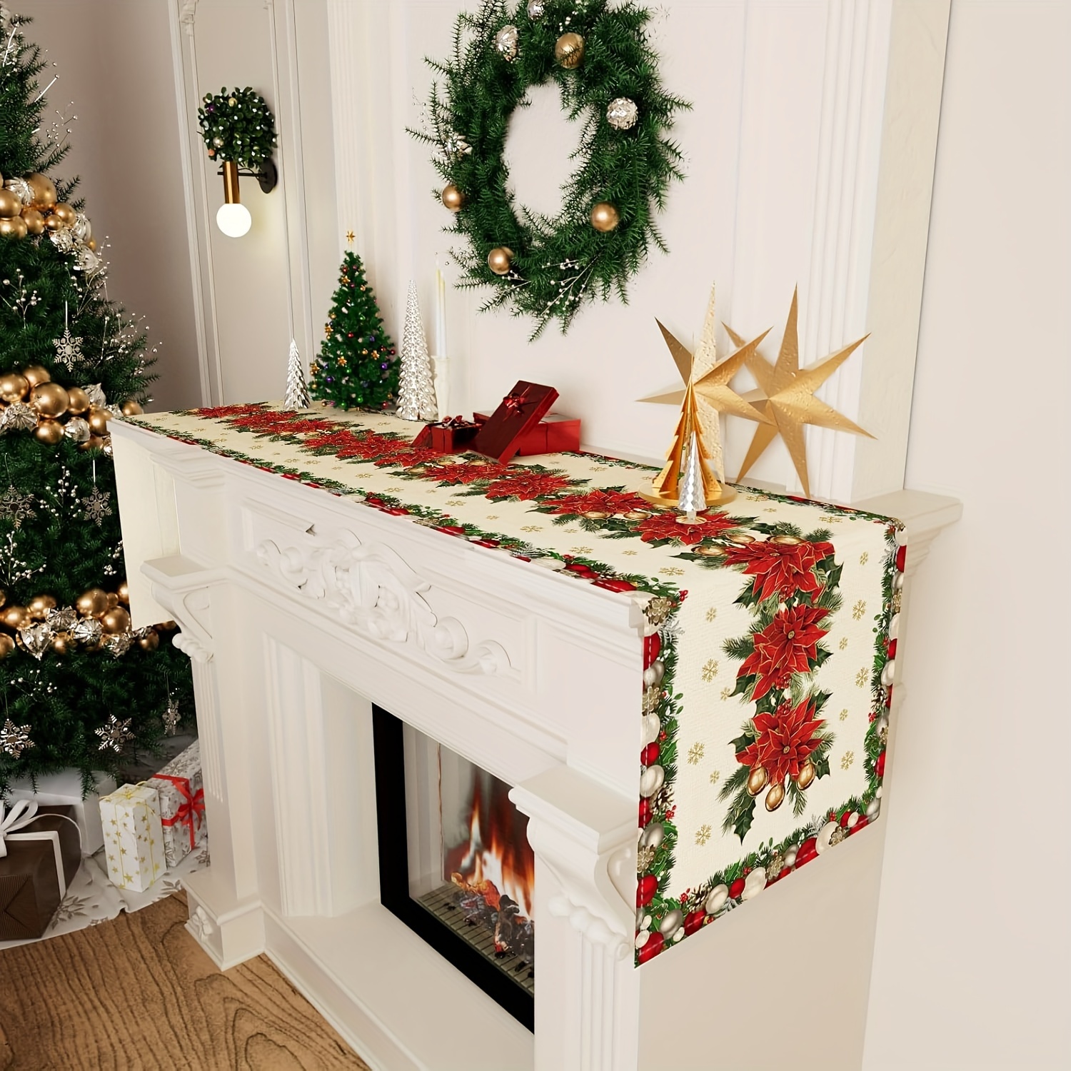 1pc Multi-Size Winter Floral T – обзор и цена Christmas Table Runner