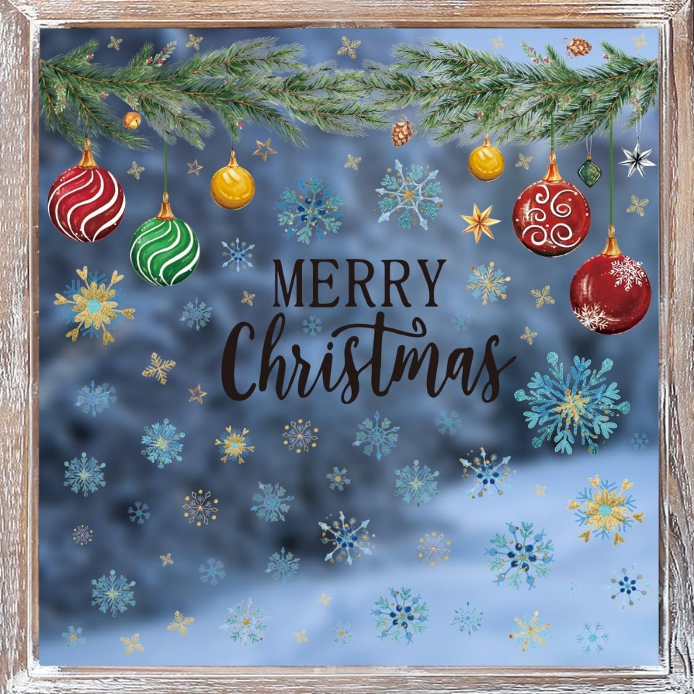 221 PCS Christmas Window Cling – обзор и цена Snowflake Window Decal
