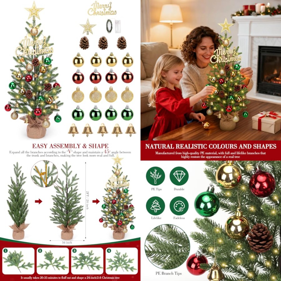 2FT Mini Christmas Tree, Table – обзор и цена Christmas Tree Artificial