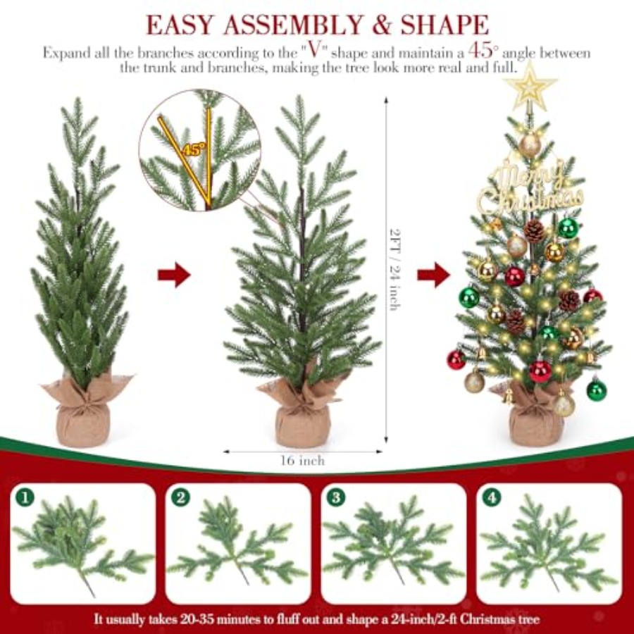 2FT Mini Christmas Tree, Table – обзор и цена Christmas Tree Artificial