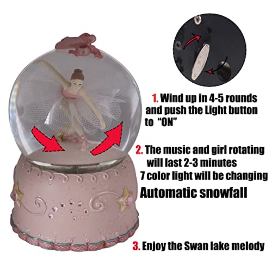 Ballerina Girl Swan Lake Rotat – обзор и цена Snow Globe Musical
