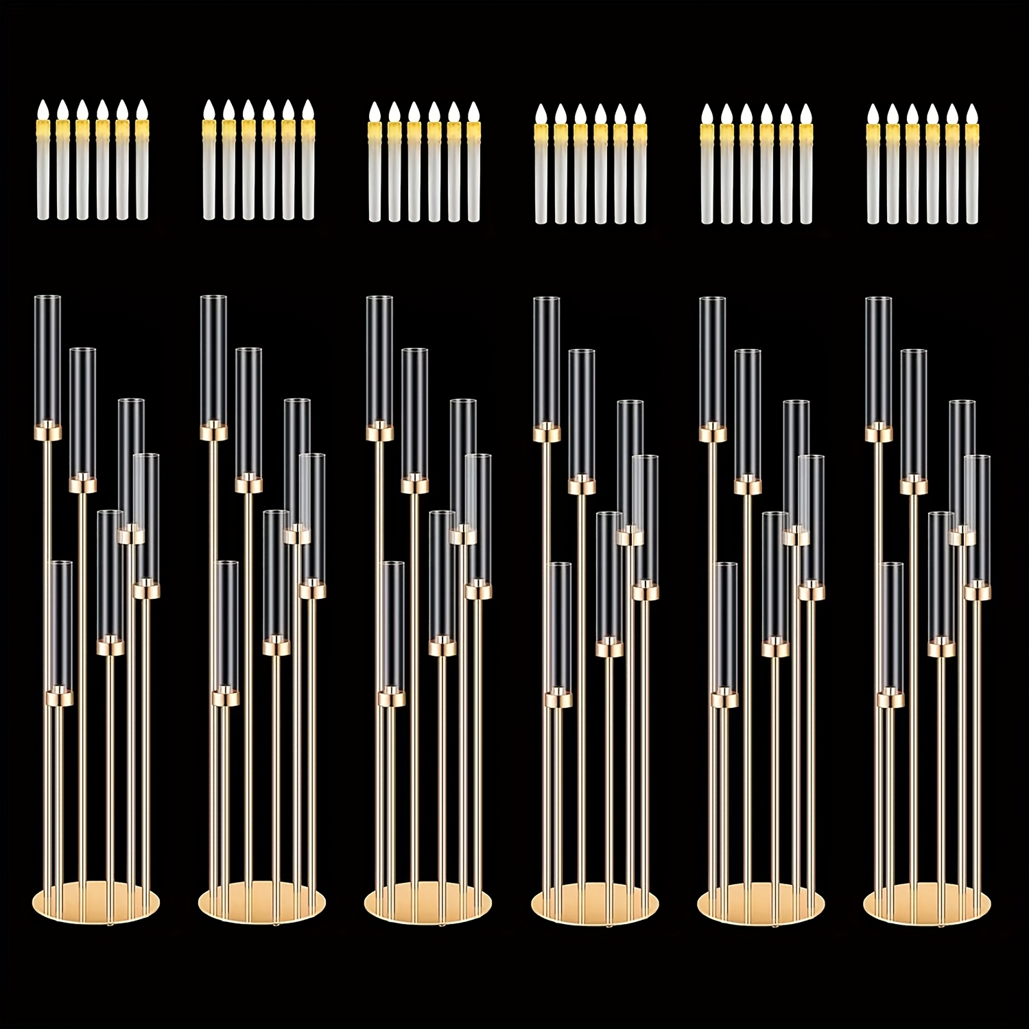 2 Sets Floor Candelabra 6 Arms – обзор и цена Holiday Candle Set