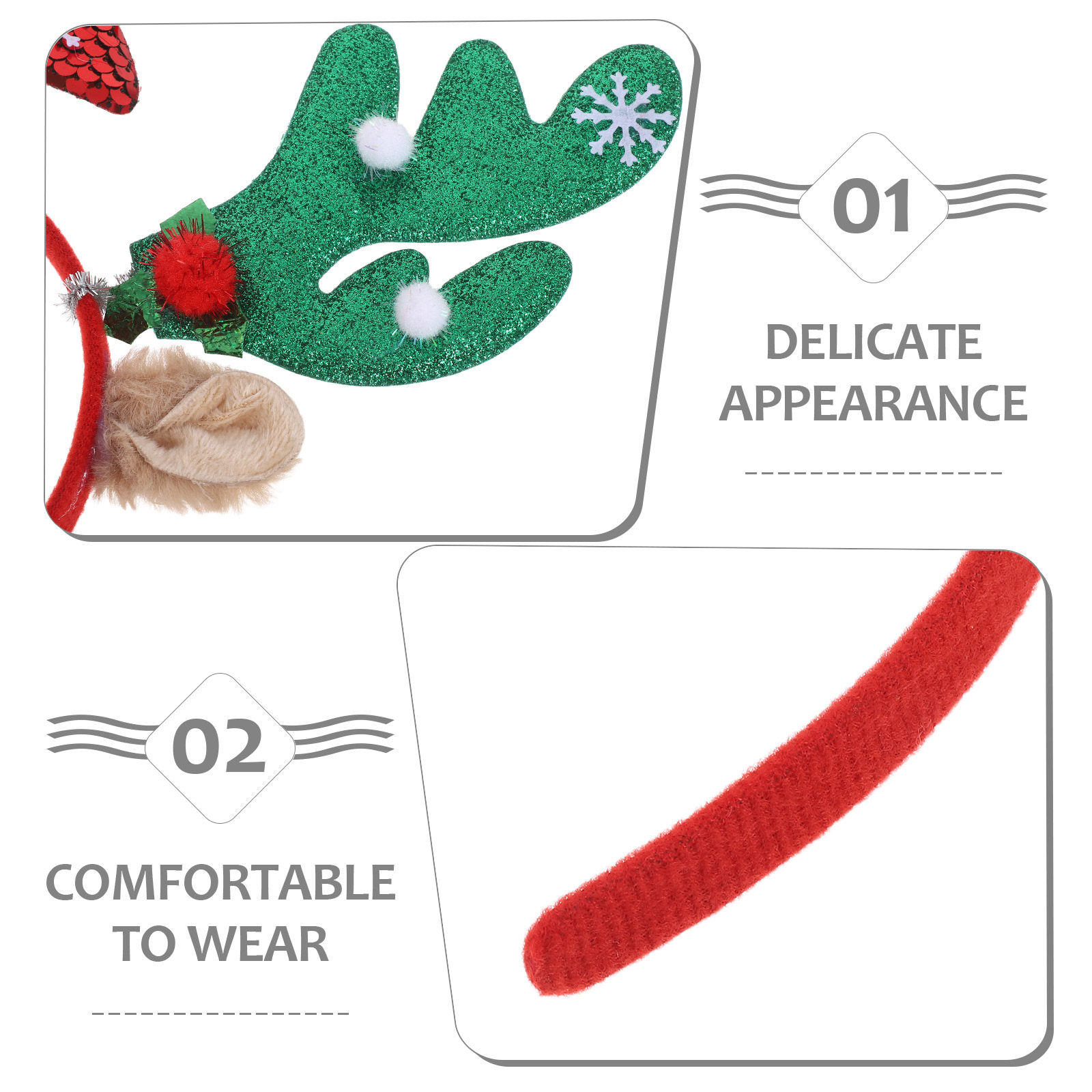 2Pcs Christmas Reindeer Antler – обзор и цена Reindeer Antlers Headband