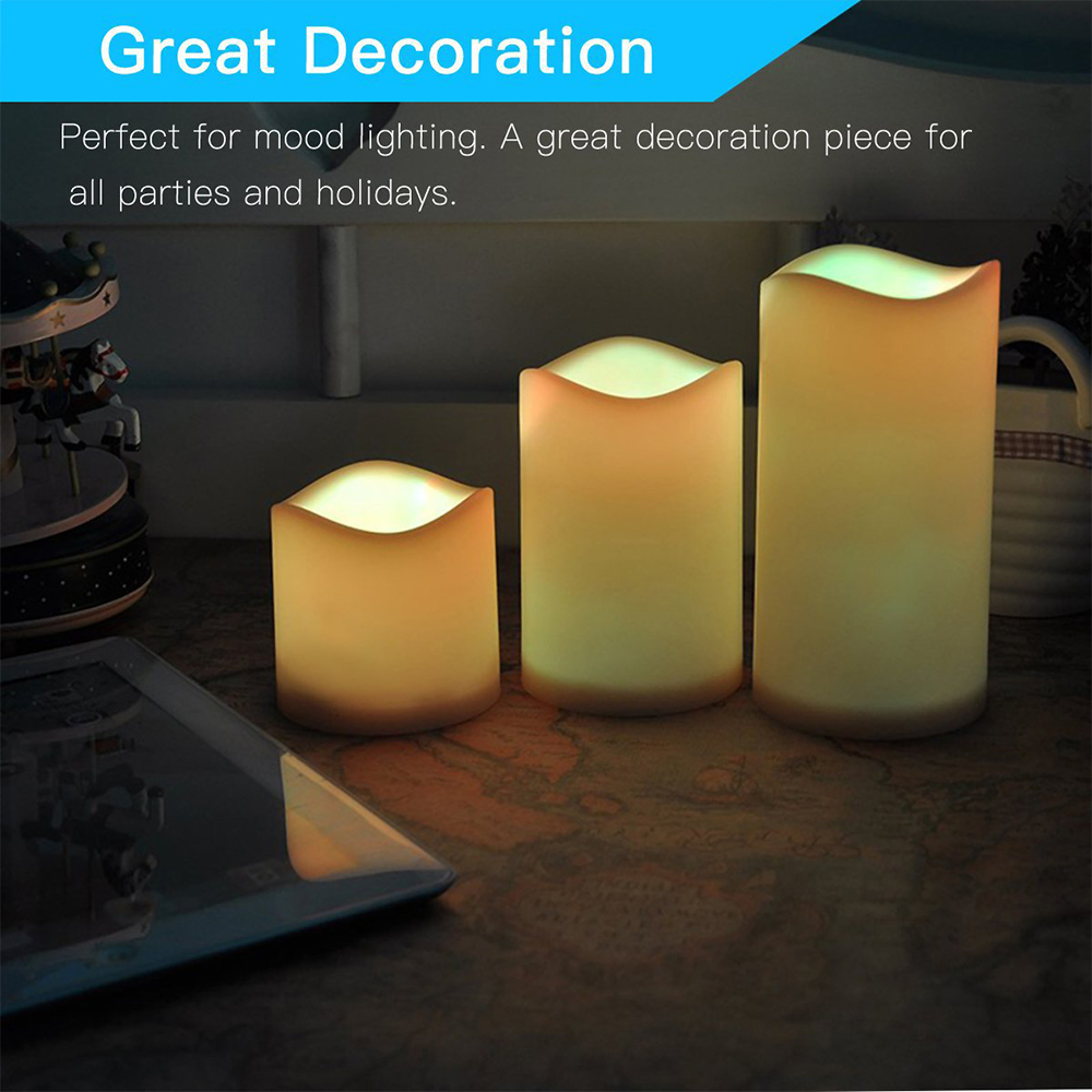 3pcs/ set LED Flameless Flicke – обзор и цена Holiday Candle Set