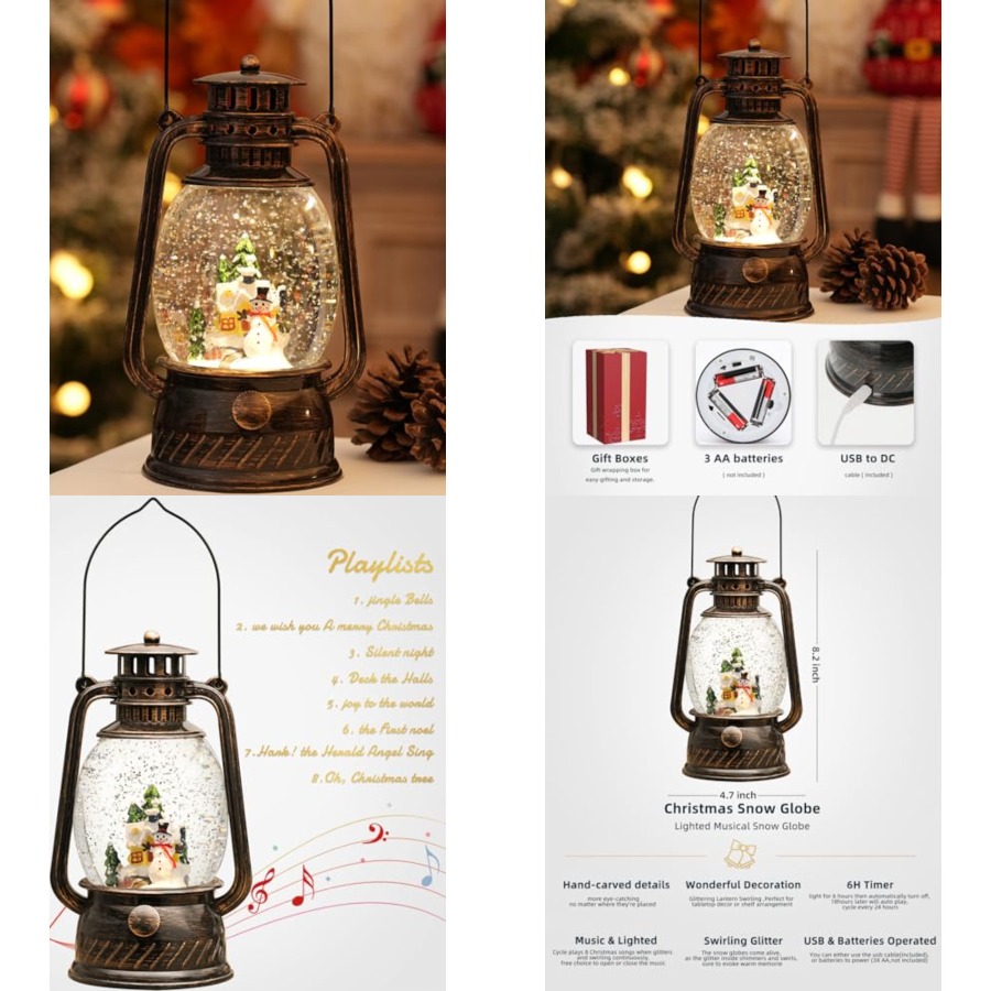 Christmas Decorations Snow Glo – обзор и цена Snow Globe Musical