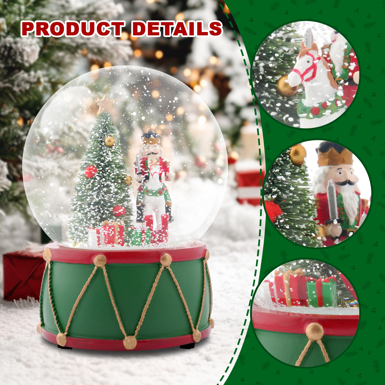 Christmas Music Snow Globe wit – обзор и цена Snow Globe Musical
