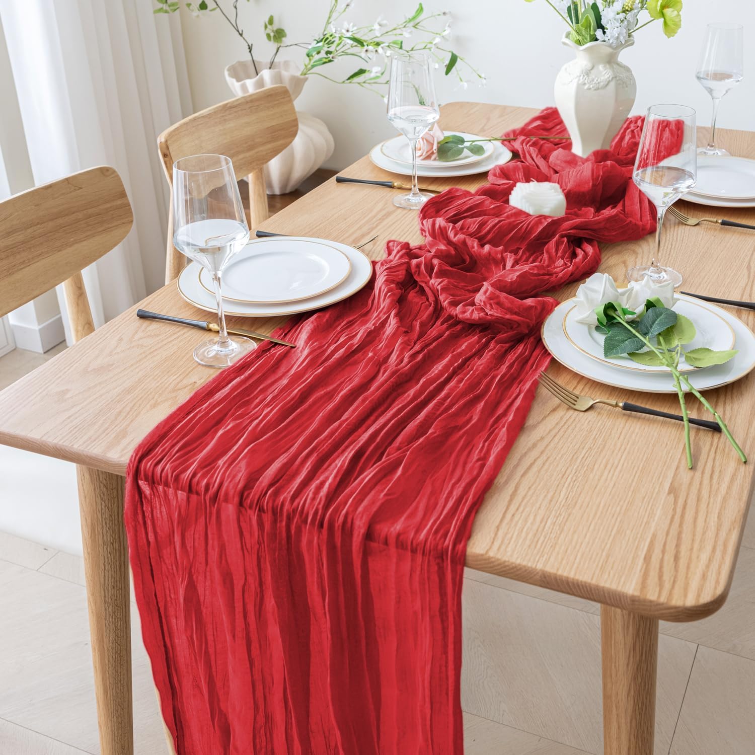 1.8/3/4M Long Red Table Runner – обзор и цена Christmas Table Runner