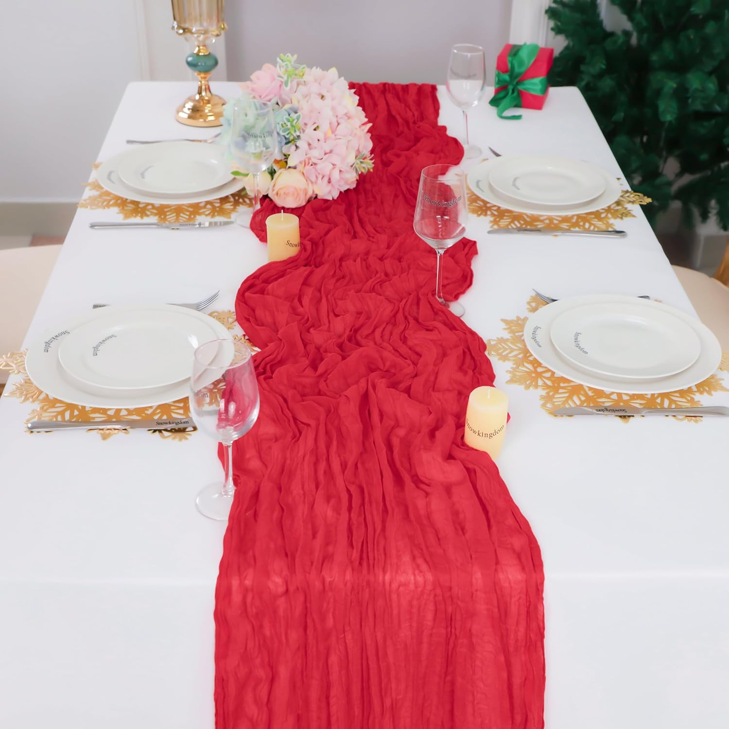 1.8/3/4M Long Red Table Runner – обзор и цена Christmas Table Runner