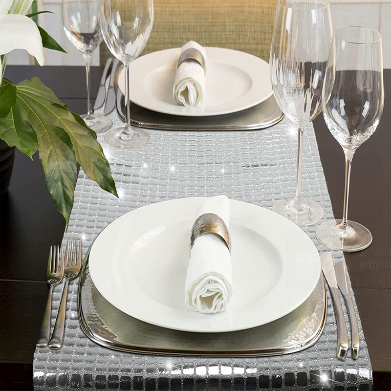 Shiny Mirror Gold/Silver Foil  – обзор и цена Christmas Table Runner