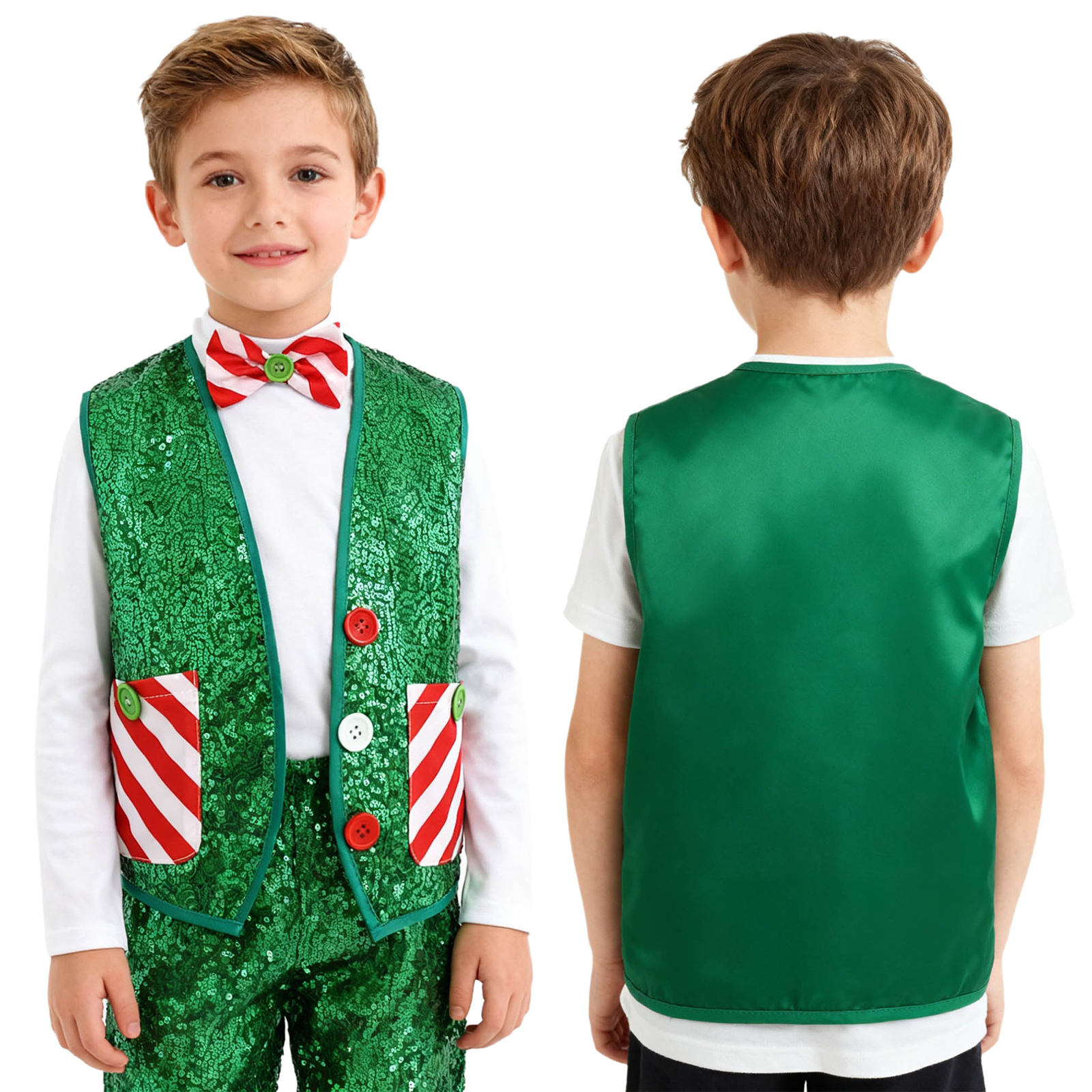 Boys Girls Christmas Shiny Seq – обзор и цена Elf Costume Christmas