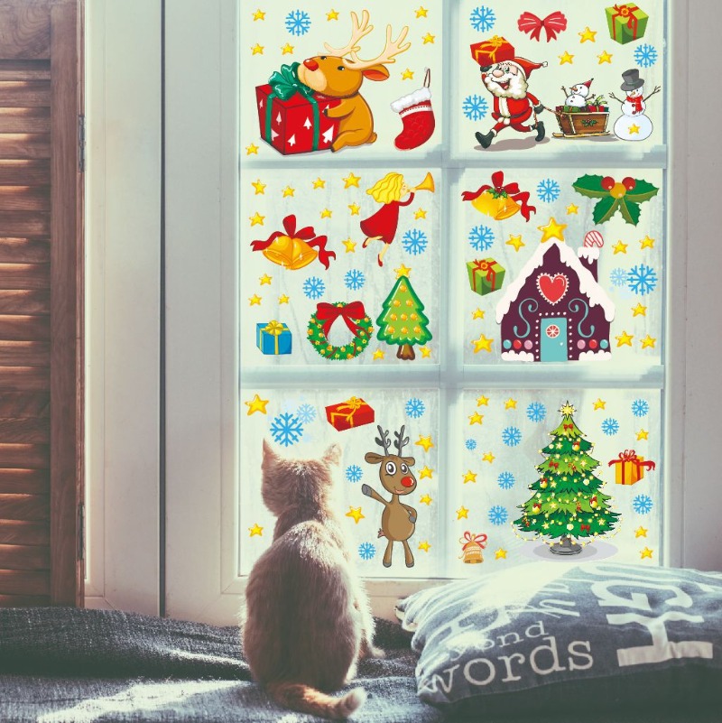 4pcs PVC Christmas Snowflake W – обзор и цена Snowflake Window Decal