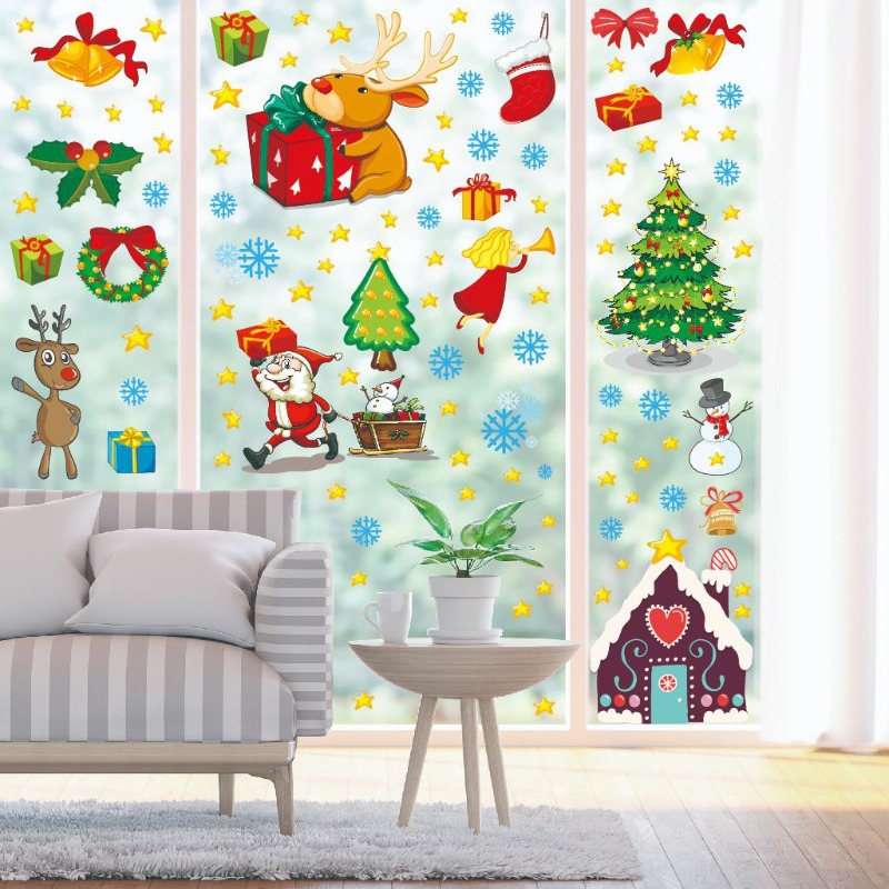4pcs PVC Christmas Snowflake W – обзор и цена Snowflake Window Decal