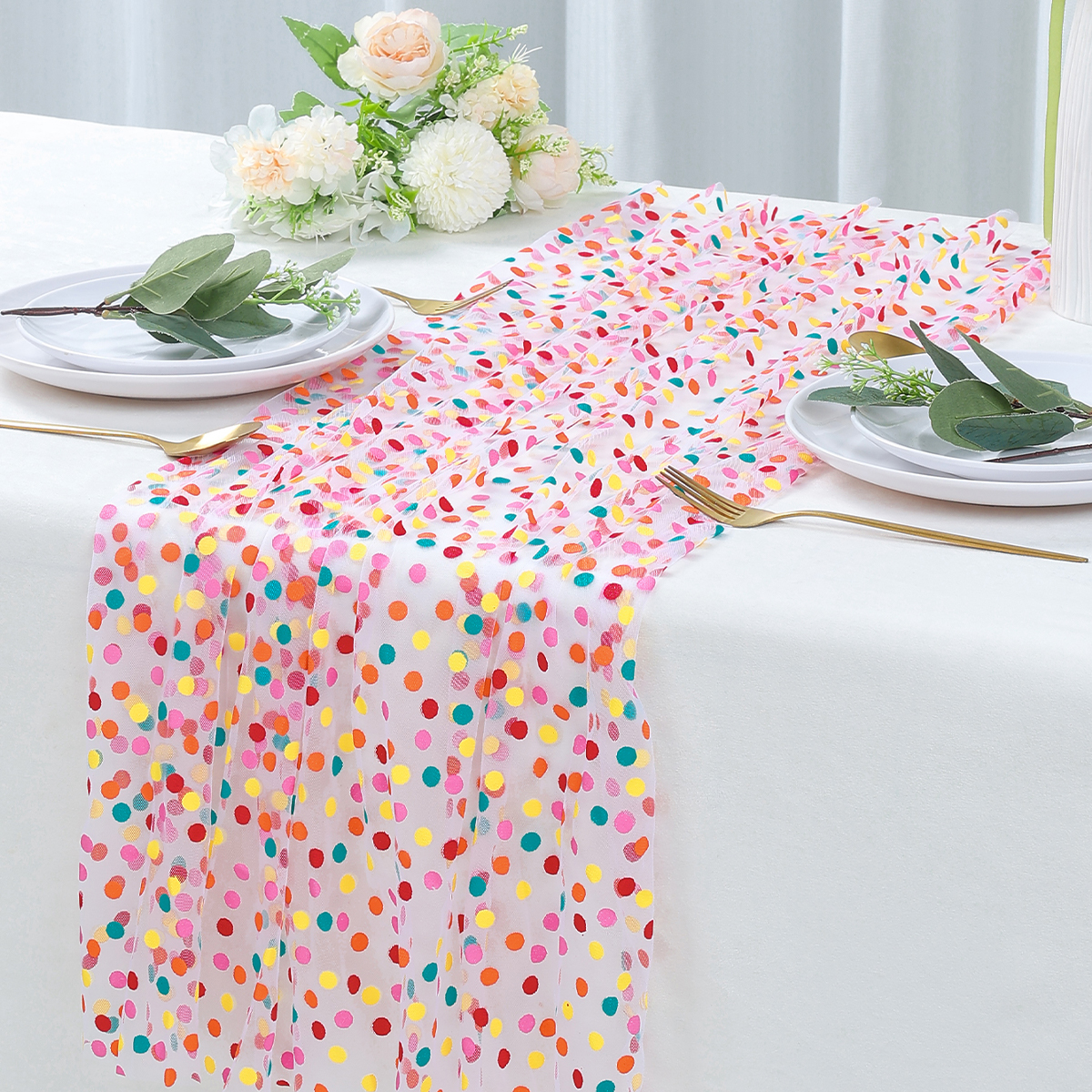 Colorful Dot Gauze Table Runne – обзор и цена Christmas Table Runner