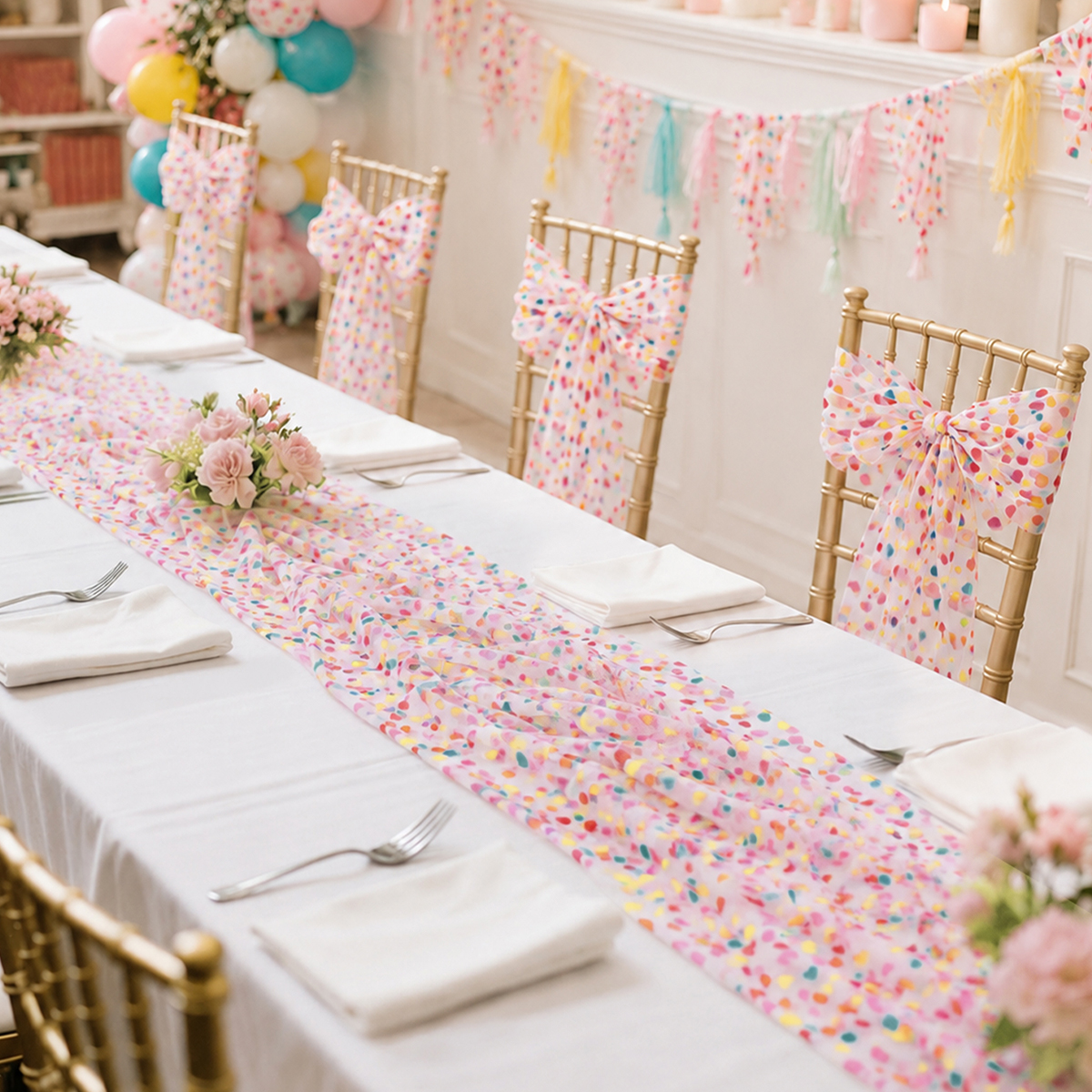 Colorful Dot Gauze Table Runne – обзор и цена Christmas Table Runner