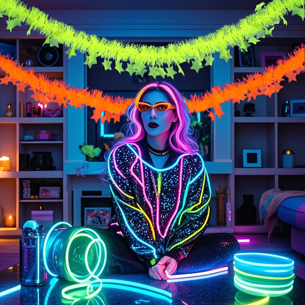 Birthday Theme Fluorescent Mac – обзор и цена Tinsel Garland Decoration