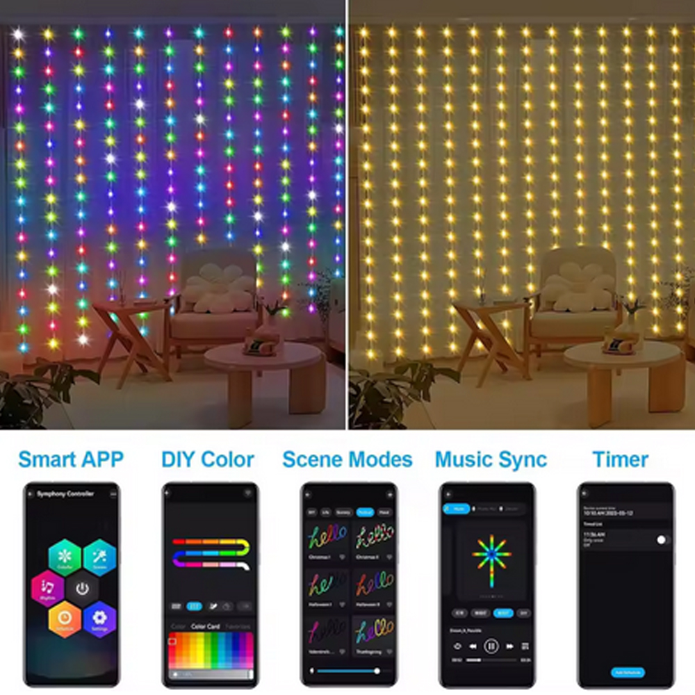 3M RGB Smart LED Curtain Light – обзор и цена Led Fairy String Lights