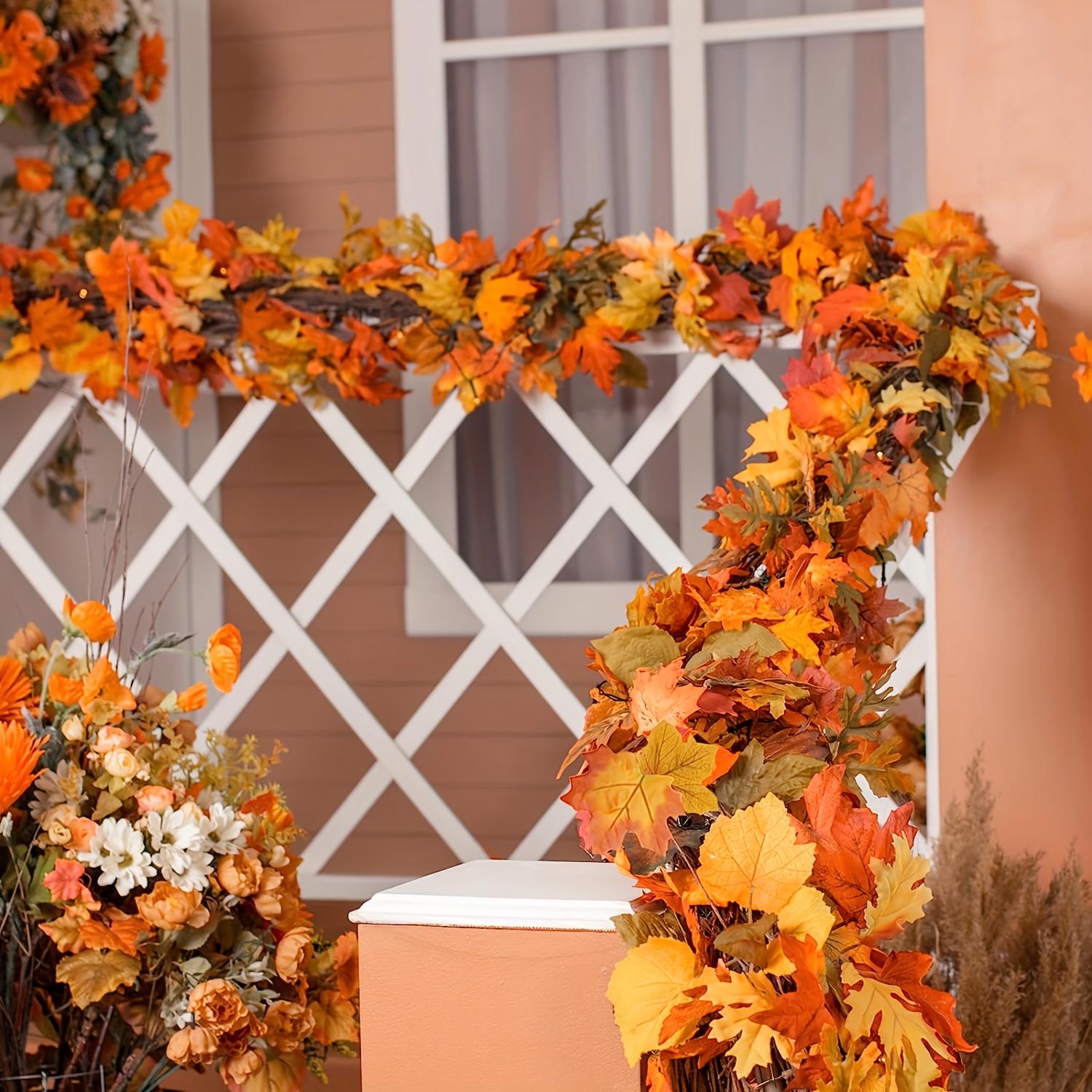 100CM Autumn Artificial Maple  – обзор и цена Christmas Wreath Fake