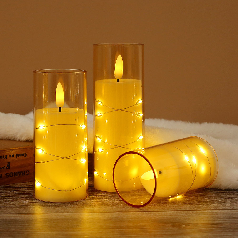 3pcs/set LED Copper Wire Flame – обзор и цена Holiday Candle Set