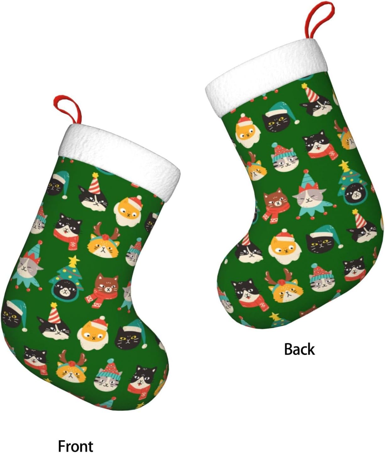 Cute Cats Green Christmas Stoc – обзор и цена Christmas Stocking Hanging